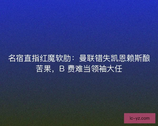 名宿直指红魔软肋：曼联错失凯恩赖斯酿苦果，B 费难当领袖大任