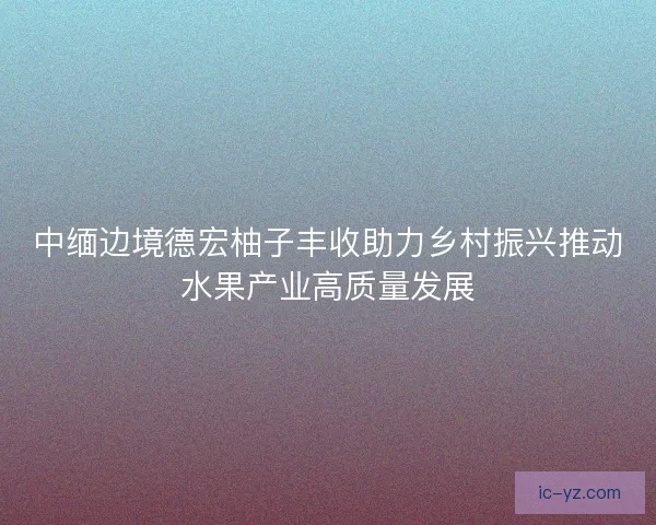 中缅边境德宏柚子丰收助力乡村振兴推动水果产业高质量发展