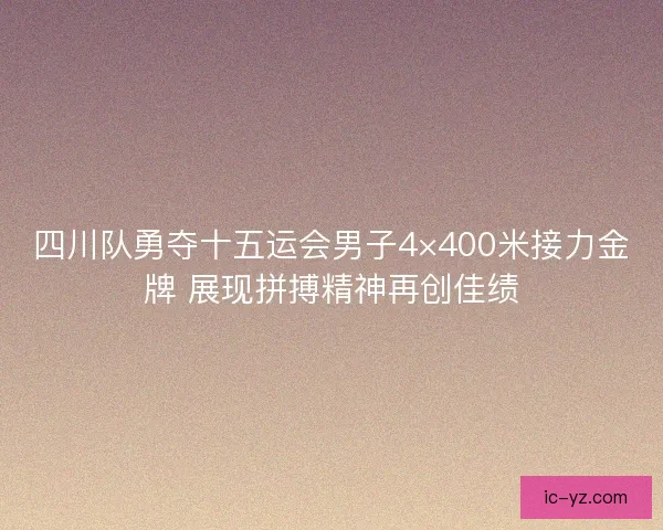 四川队勇夺十五运会男子4×400米接力金牌 展现拼搏精神再创佳绩 四川队勇夺十五运会男子4×400米接力金牌 展现拼搏精神再创佳绩